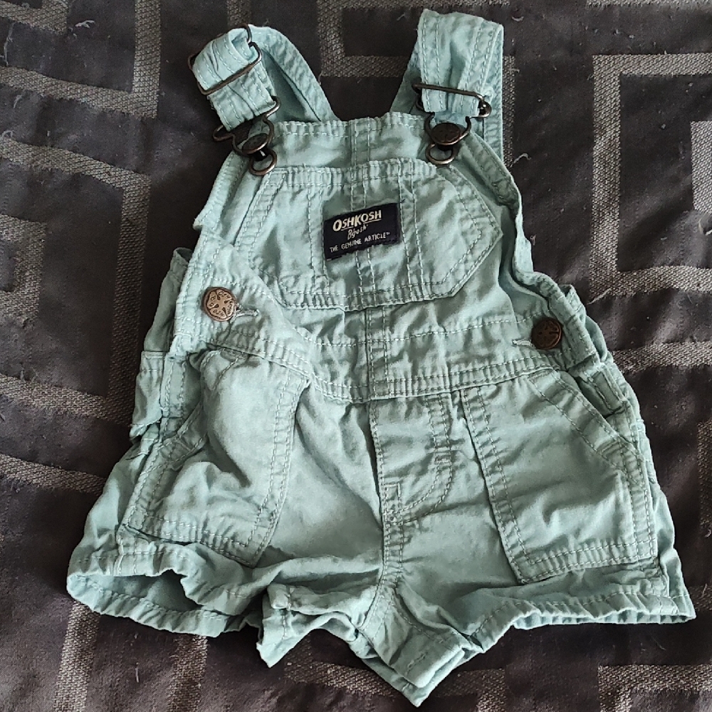OshKosh B'gosh Light Green Toddler Short Overalls